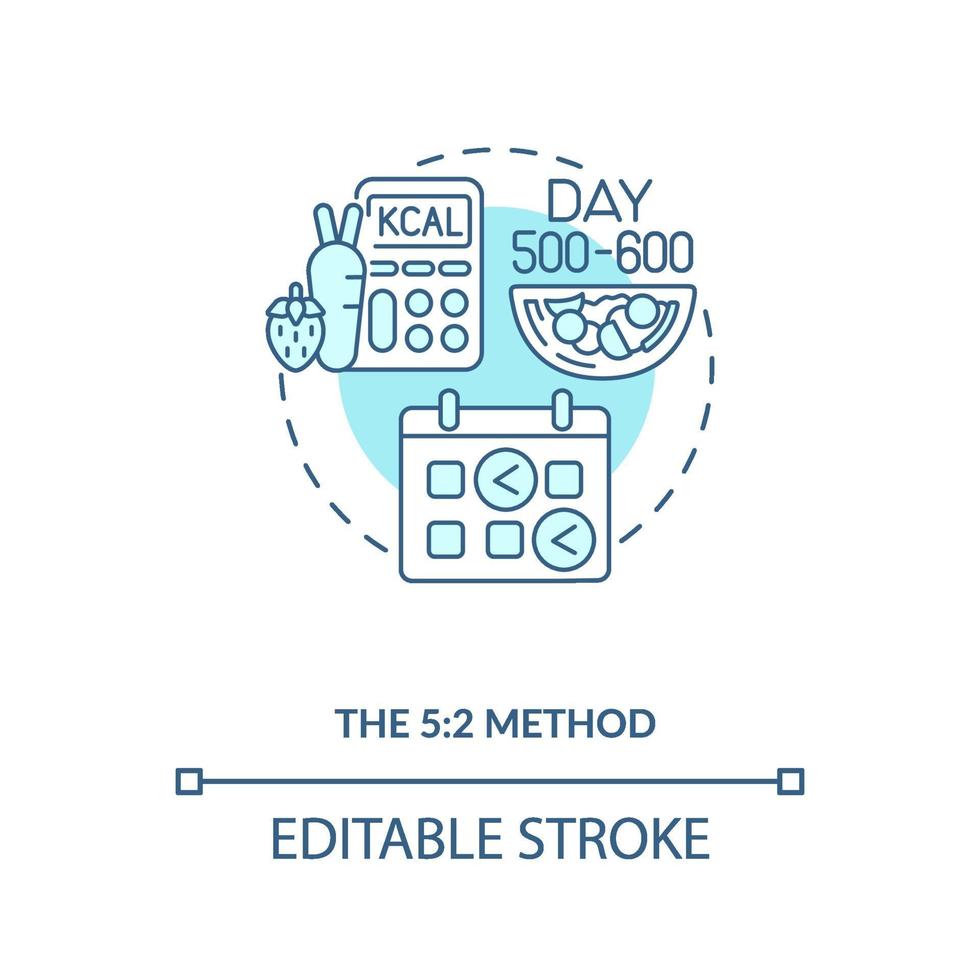 The 5-2 method blue concept icon vector