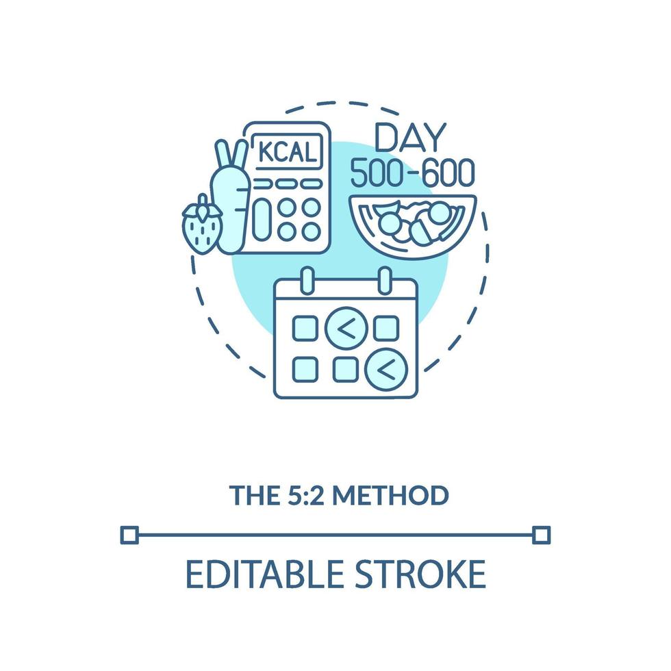 The 5-2 method blue concept icon vector