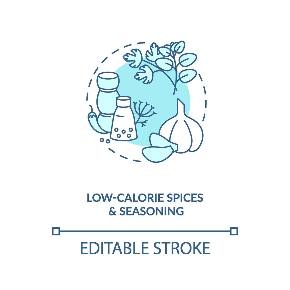 Low calorie spices and seasoning blue concept icon vector