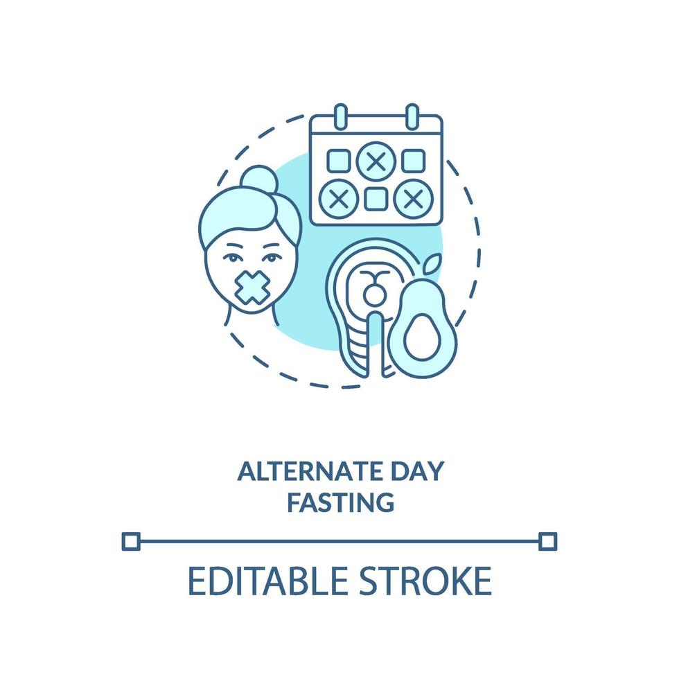 Alternate day fasting blue concept icon vector