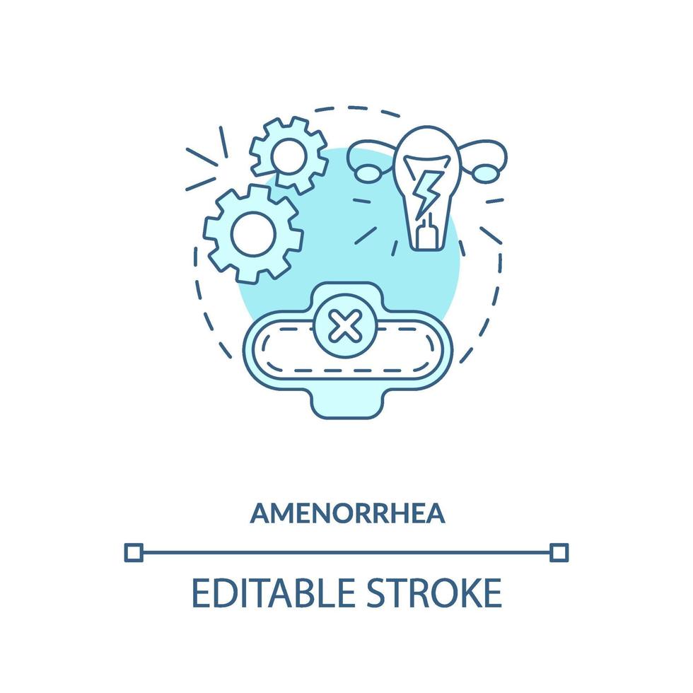 Amenorrhea blue concept icon vector