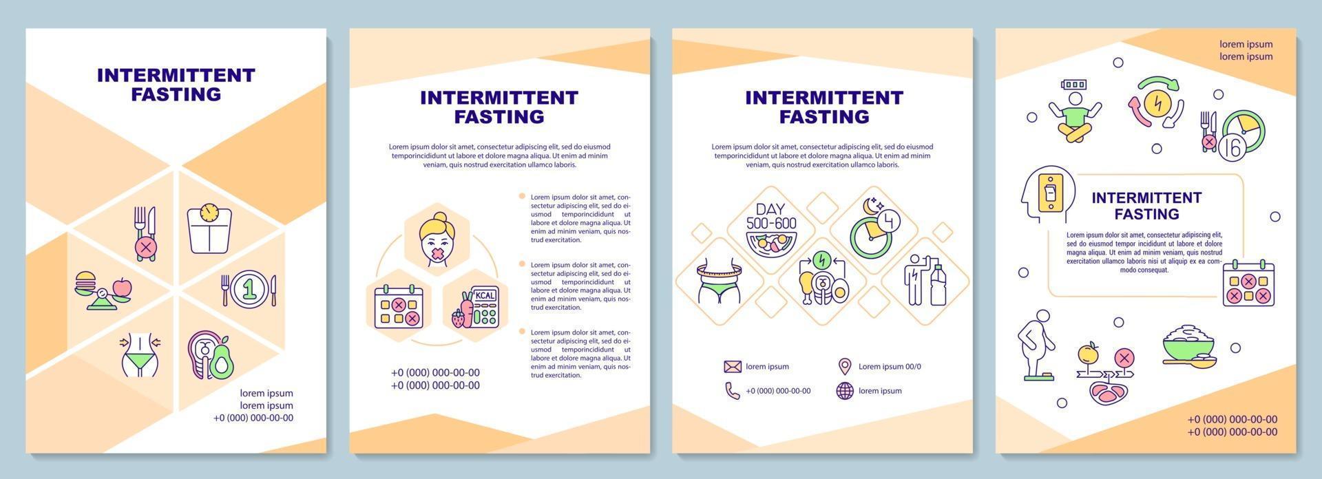 Intermittent fasting brochure template vector