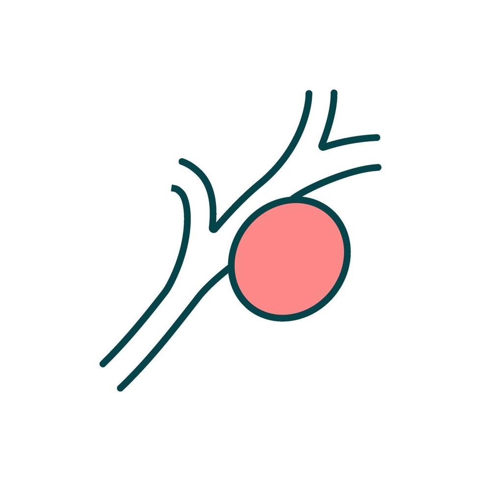 Brain aneurysm RGB color icon vector