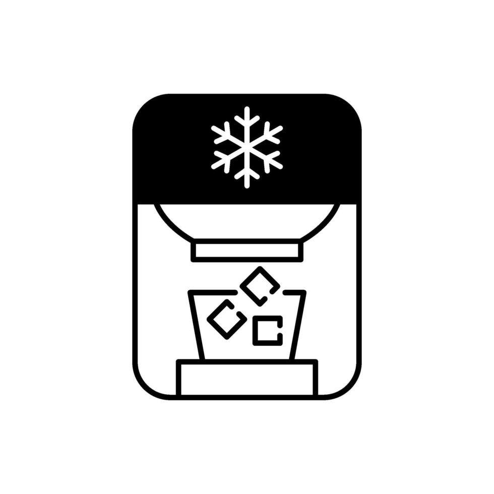 Ice maker black linear icon vector