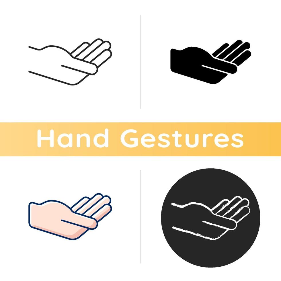 Hand holding something icon. vector