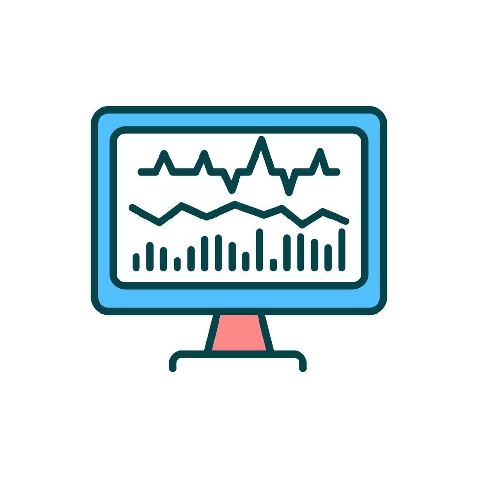 Neurofeedback RGB color icon vector