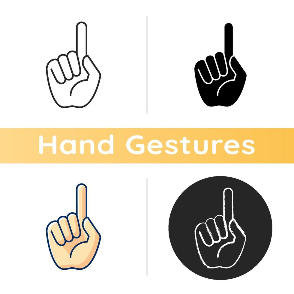 One finger pointing icon vector