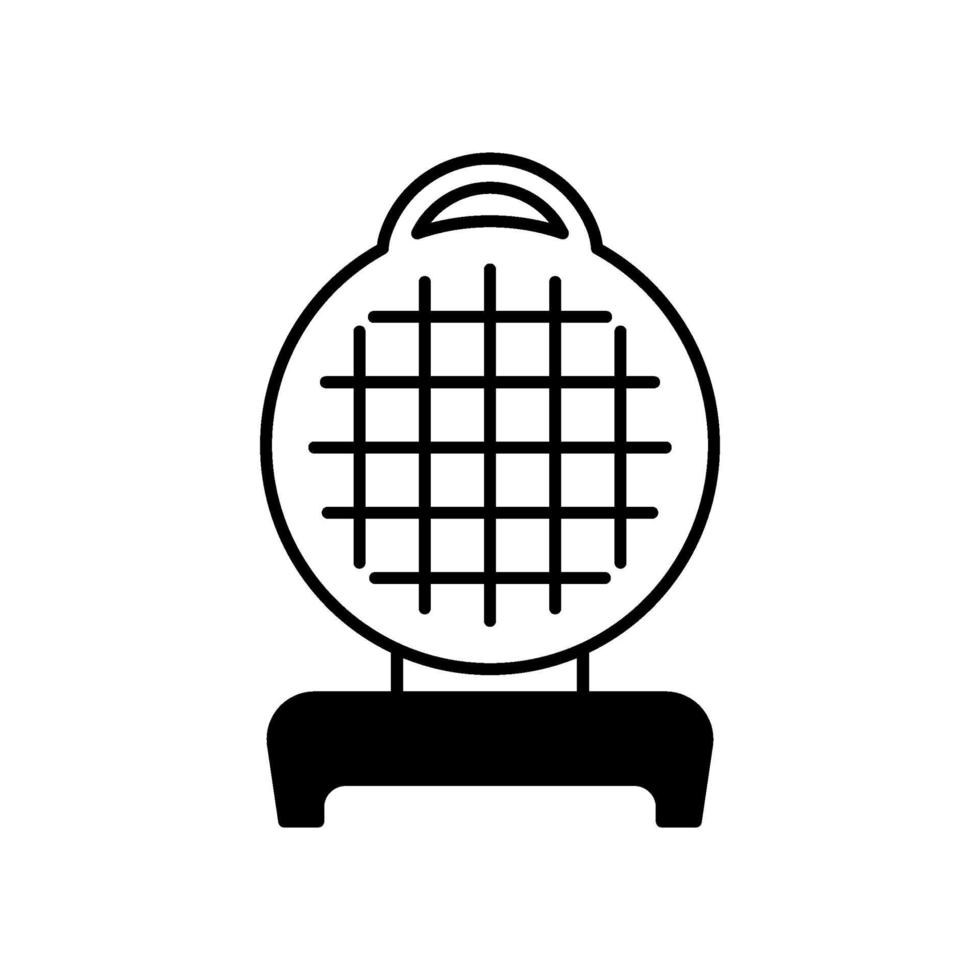 Waffle maker black linear icon vector