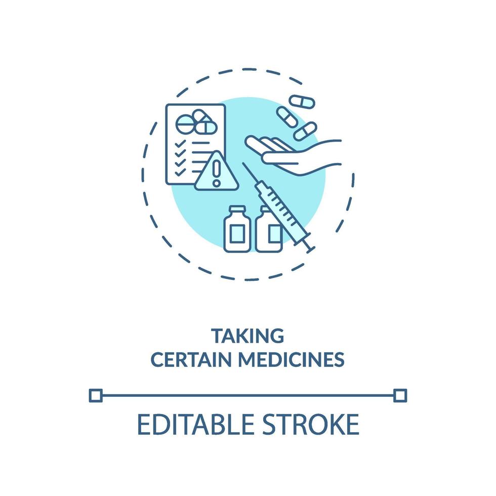 tomando ciertos medicamentos concepto icono vector