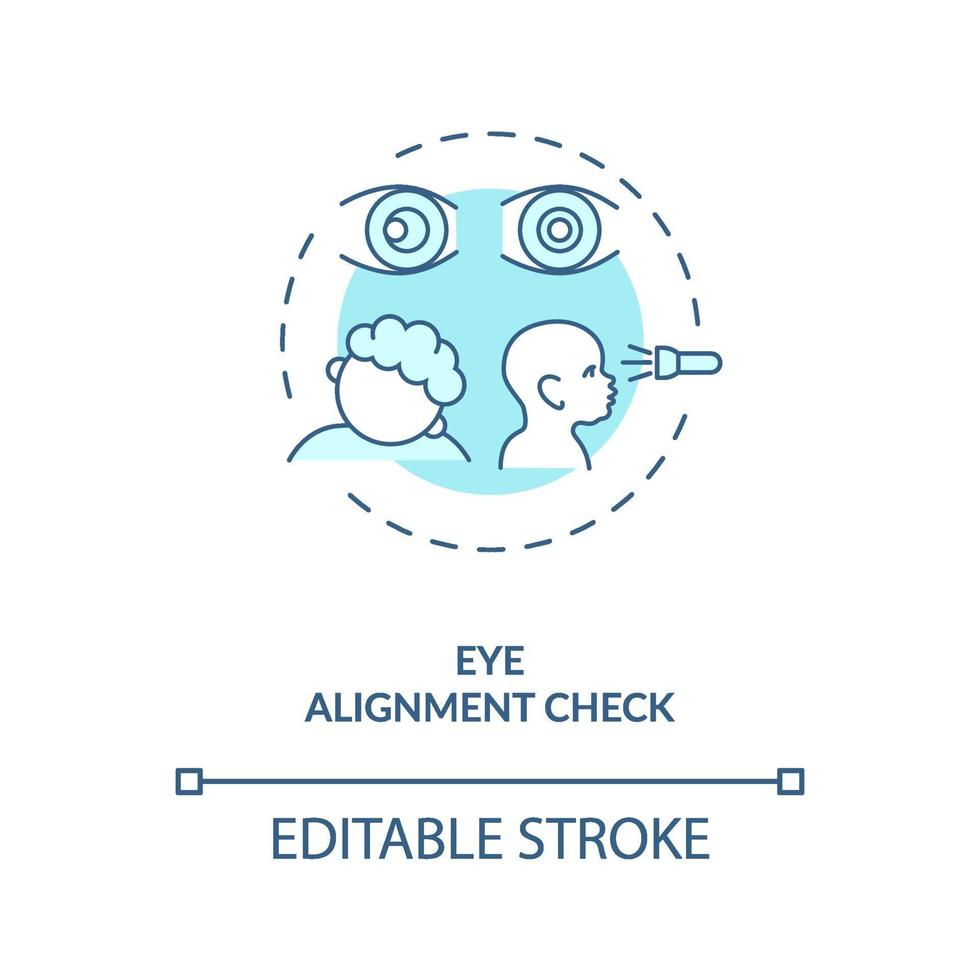 icono de concepto de verificación de alineación ocular vector