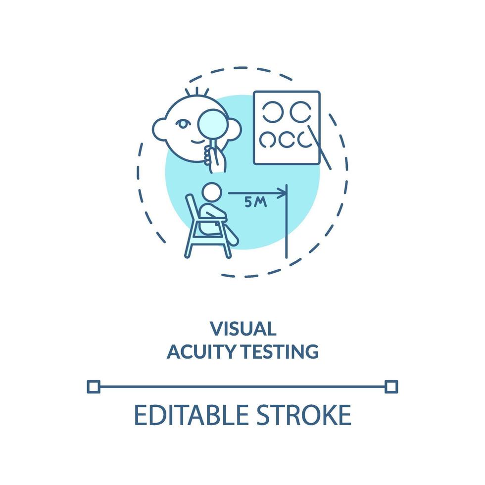 Visual acuity testing concept icon vector