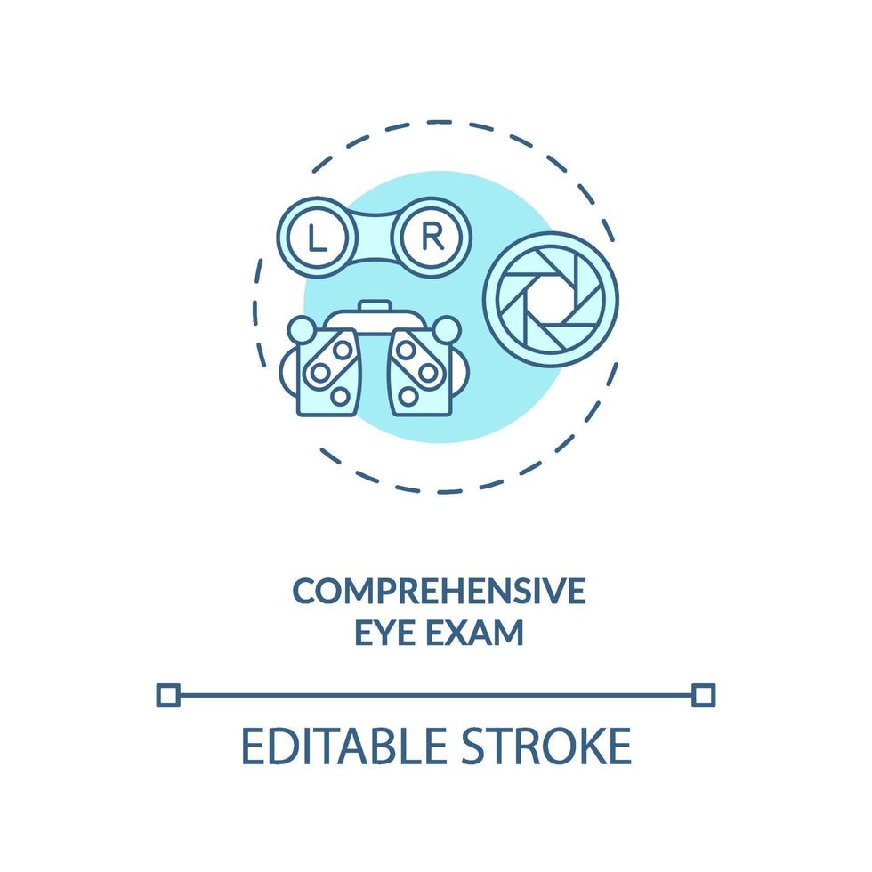 Comprehensive eye exam concept icon vector