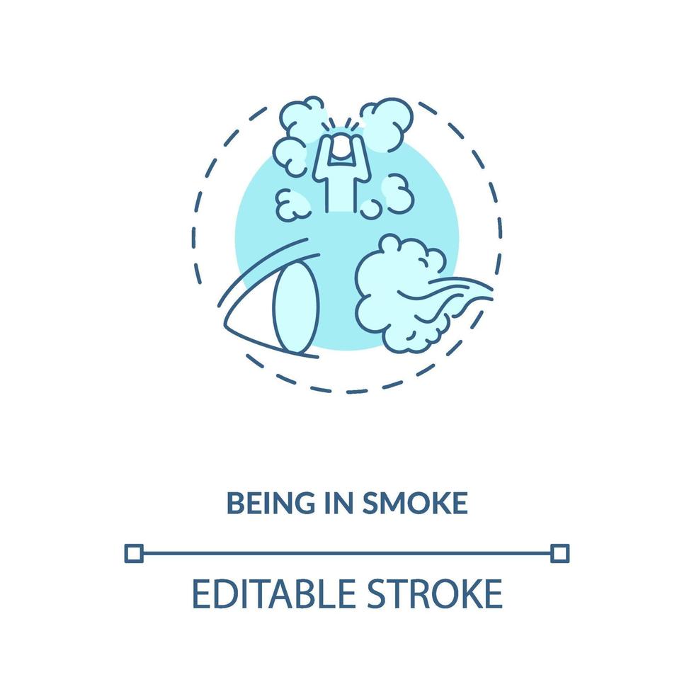 Being in smoke concept icon vector