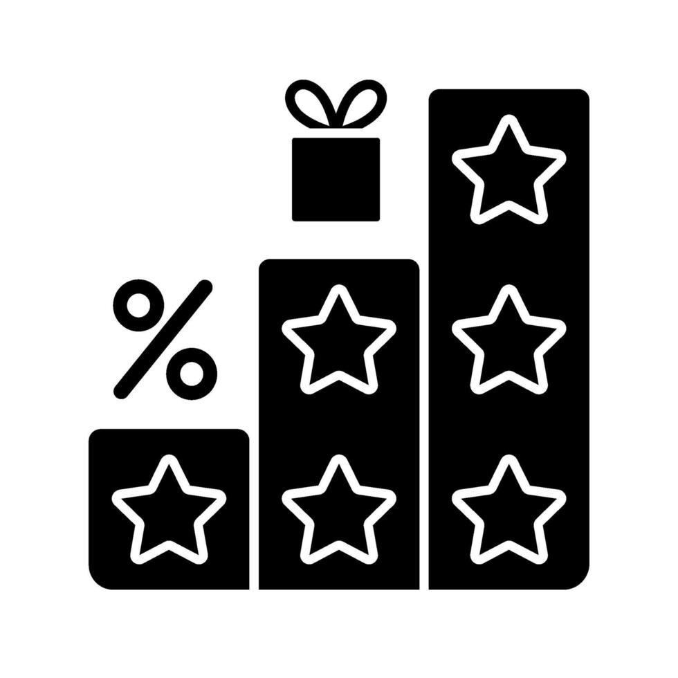 More points and rewards black glyph icon vector