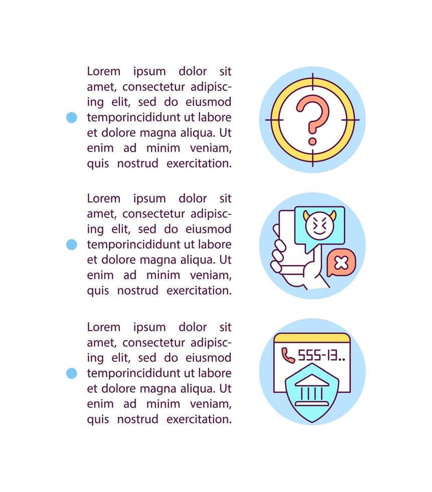 icono de concepto de características de estafas telefónicas con texto vector