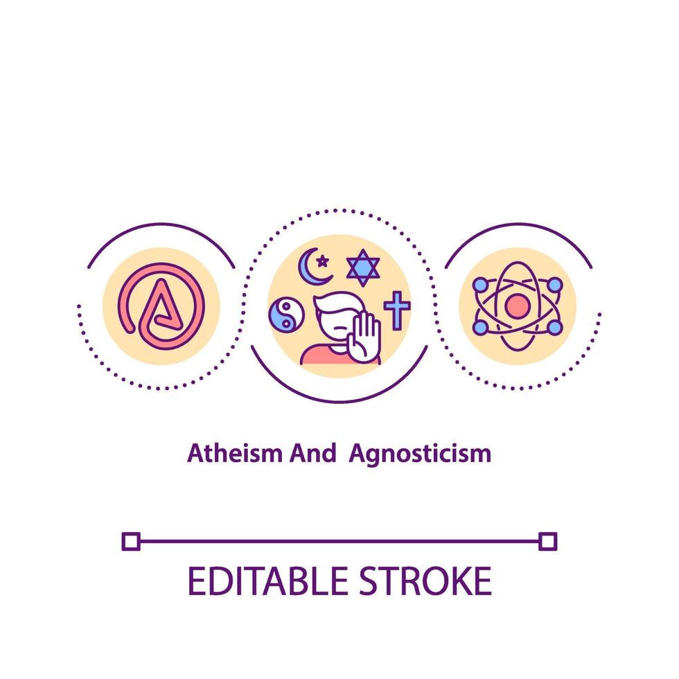 Atheism and agnosticism concept icon vector