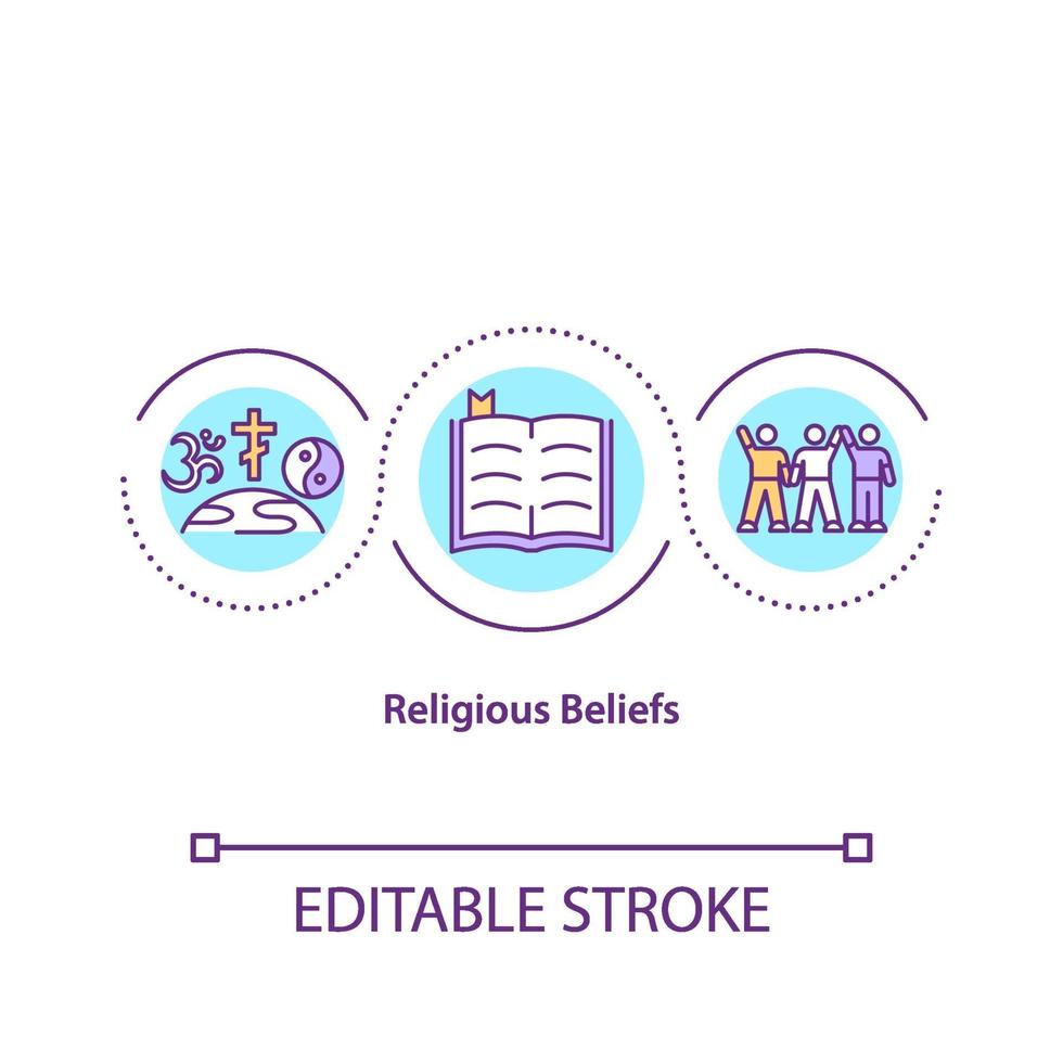 Religious beliefs concept icon vector