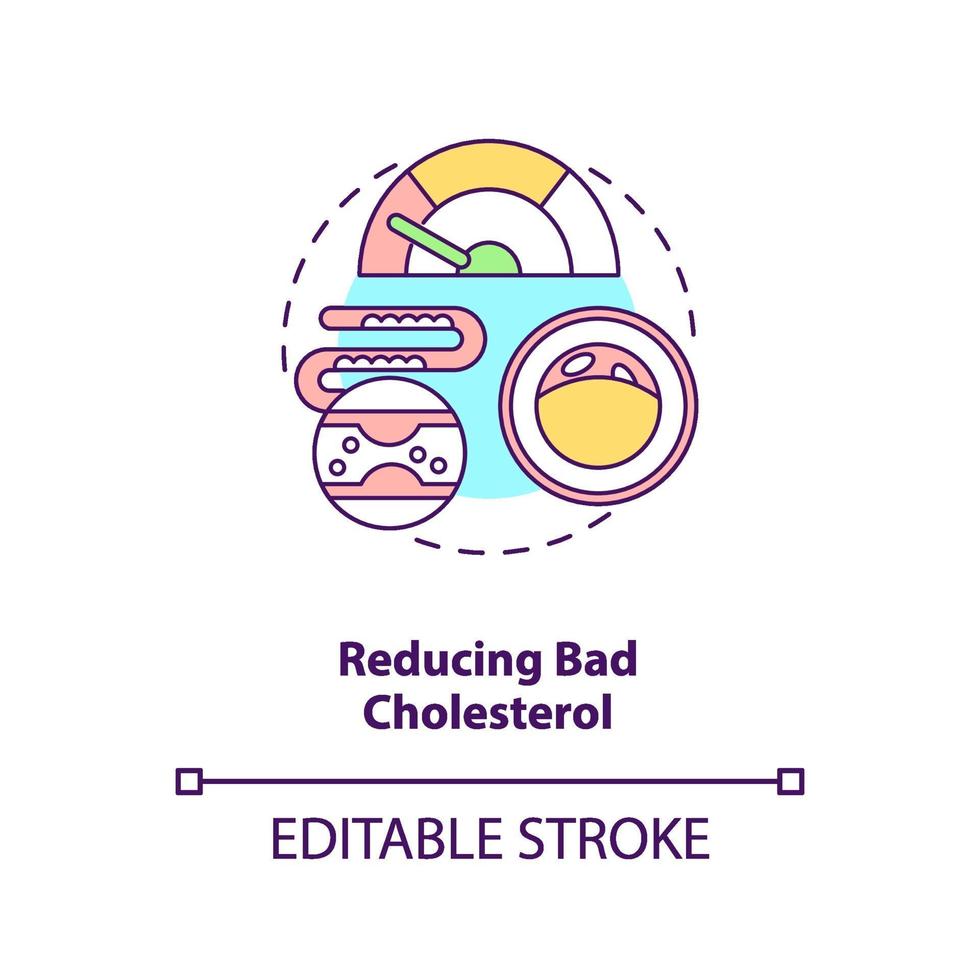 Reducir el icono del concepto de colesterol malo vector