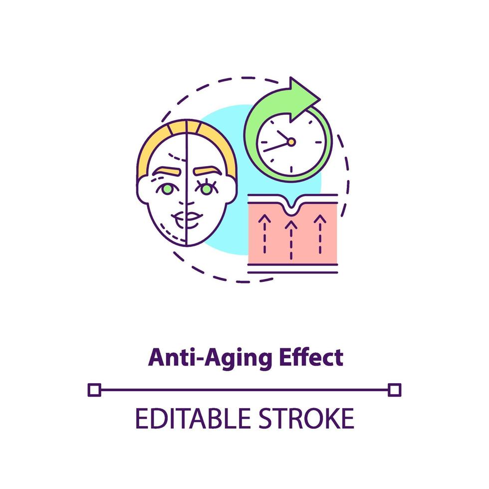 icono de concepto de efecto anti envejecimiento vector