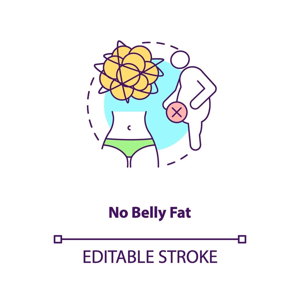 No belly fat concept icon vector