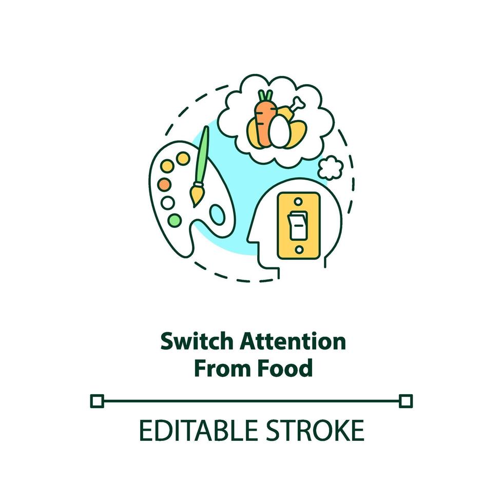 Switch attention from food concept icon vector