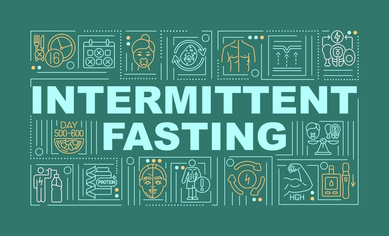 banner de conceptos de palabra de dieta de ayuno intermitente vector