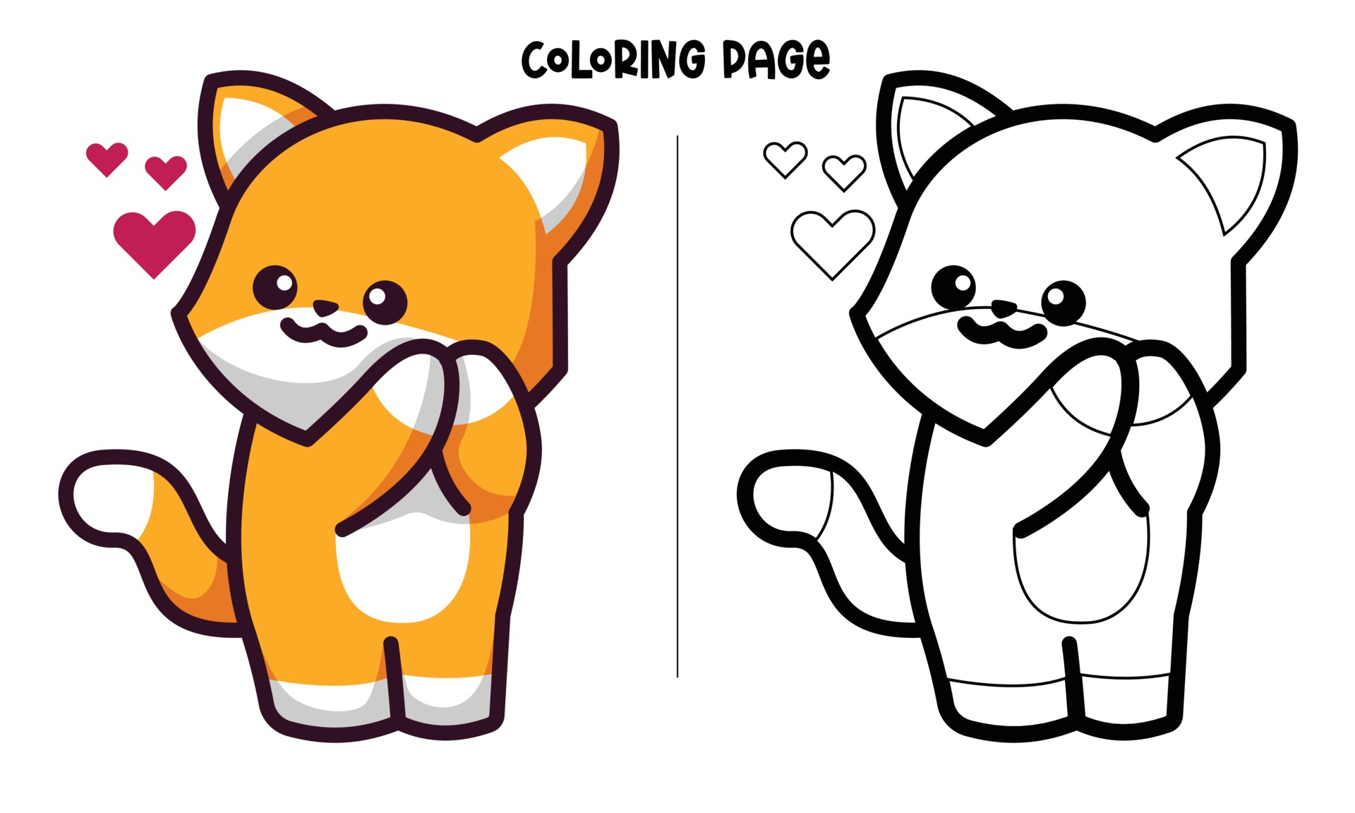 Lovely Ginger Cat Coloring Page 2146419 Vector Art at Vecteezy