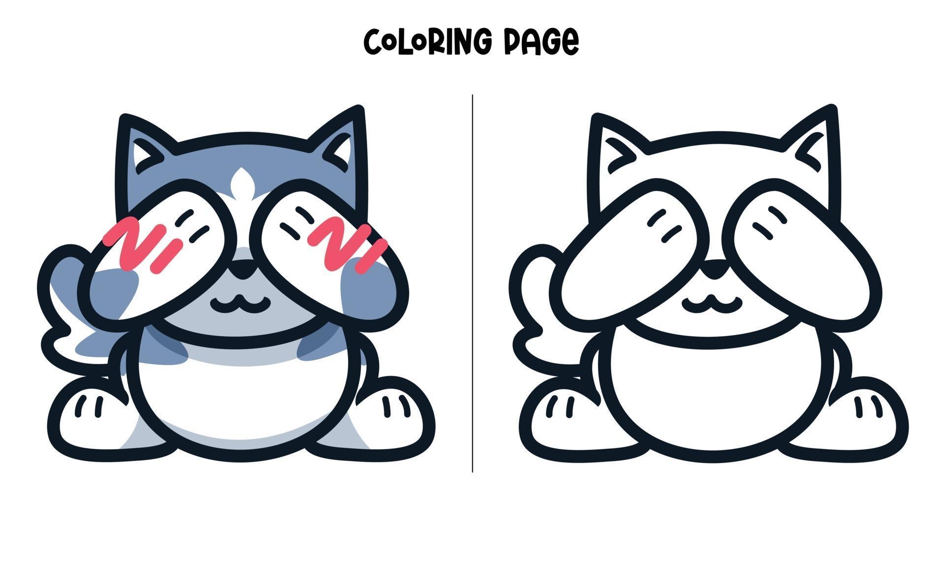 Shy Husky Puppy Coloring Page 2146432 Vector Art at Vecteezy