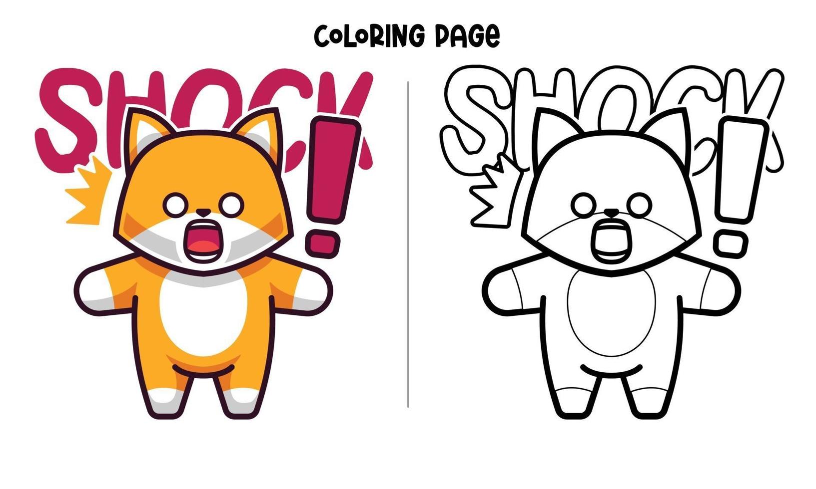 The Ginger Cat Is In Shock Coloring Page vector
