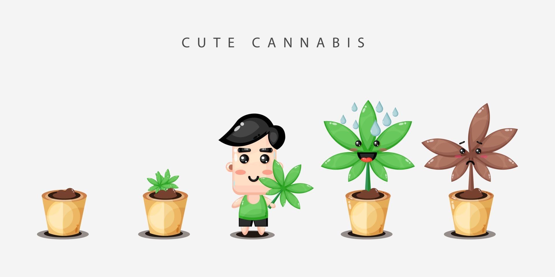 lindo conjunto de diseño de cannabis vector