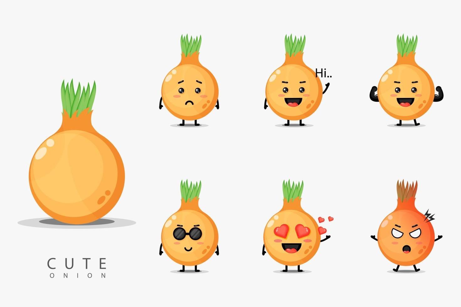 Cute onion design set vector