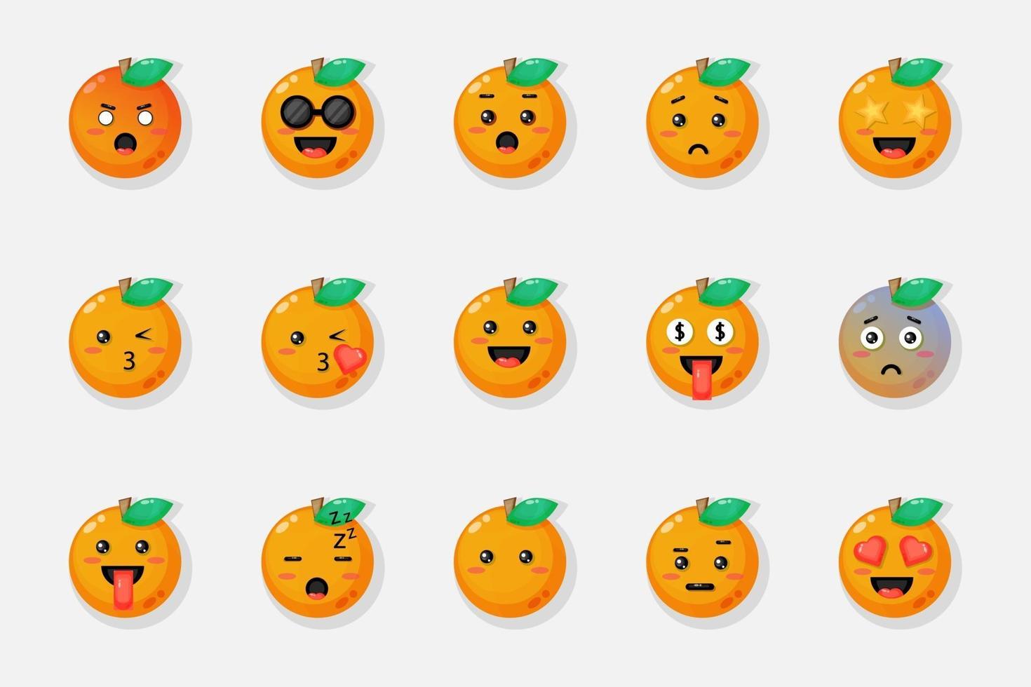 Set of cute Orange with an expression vector