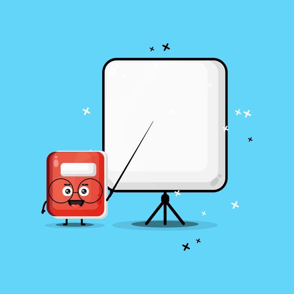 Cute notebook mascot becomes a teacher vector
