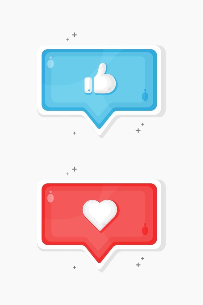 Social media like and favorite icons designs vector