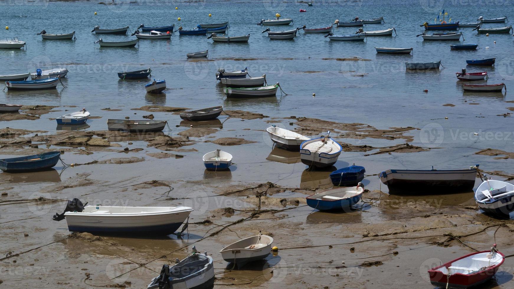 Boats in the bay of Cadiz photo