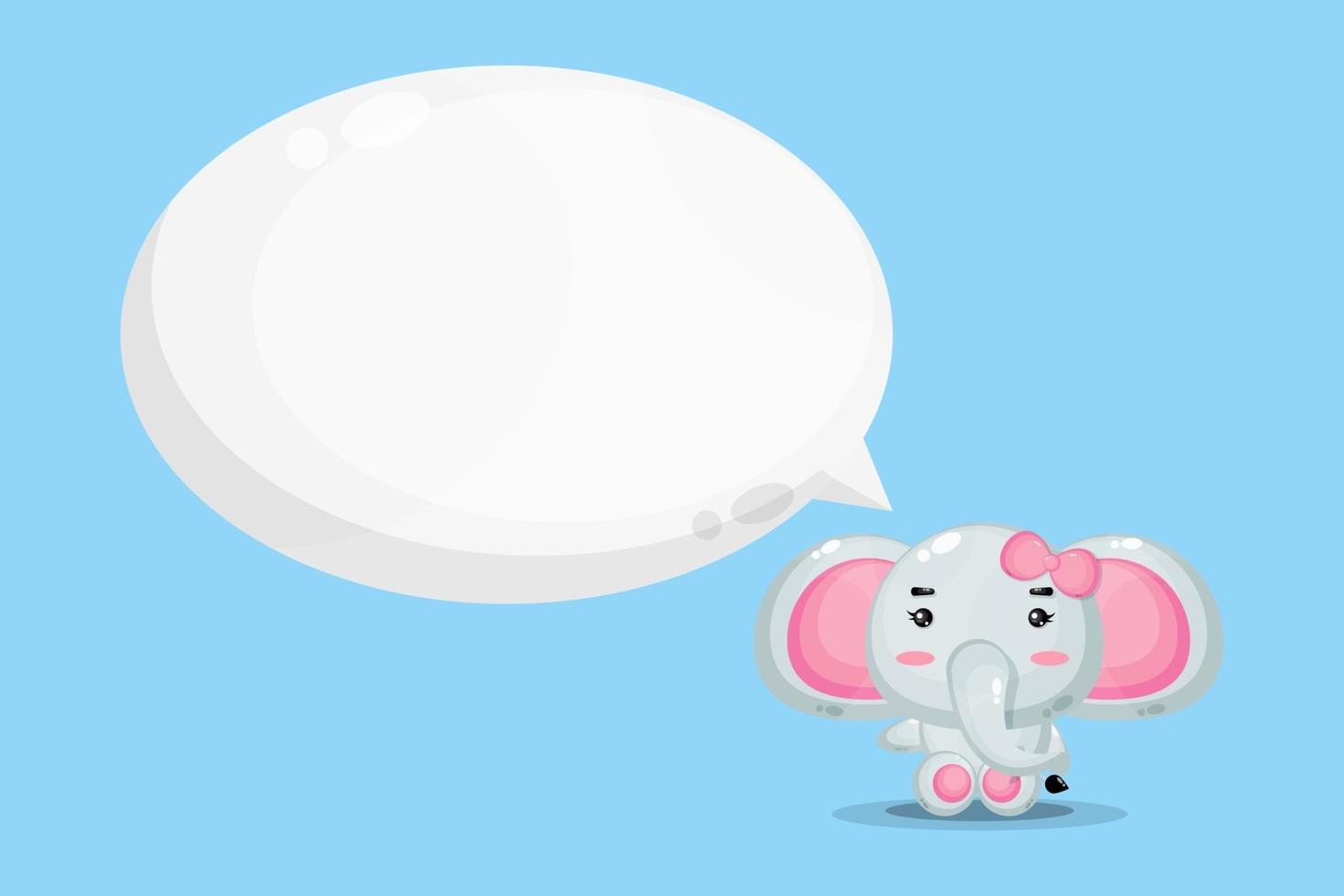 Cute mascot elephant with bubble speech vector