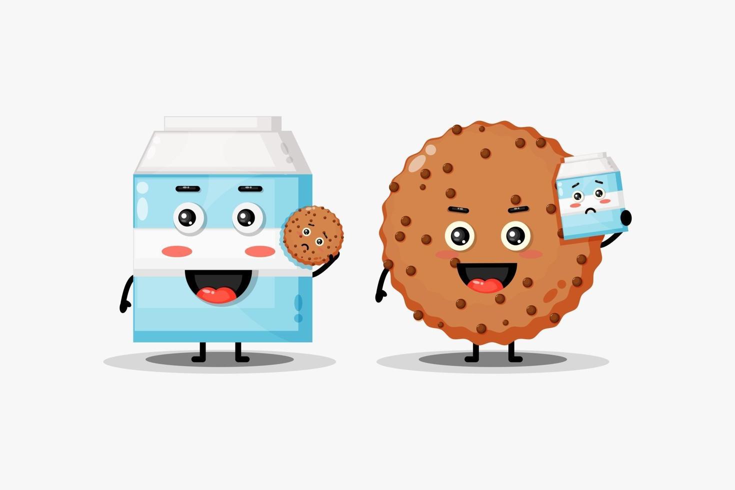 Cute milk and chocolate mascot vector