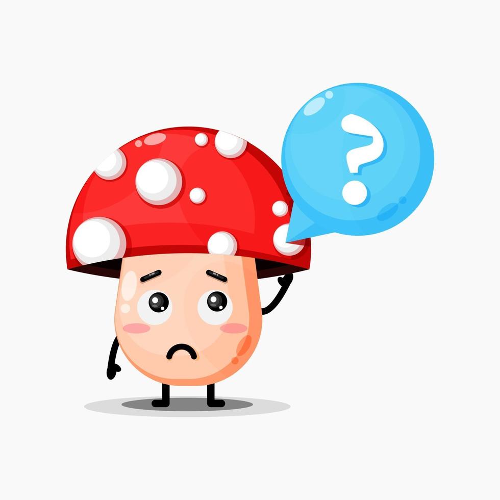 Cute mushroom is confused vector