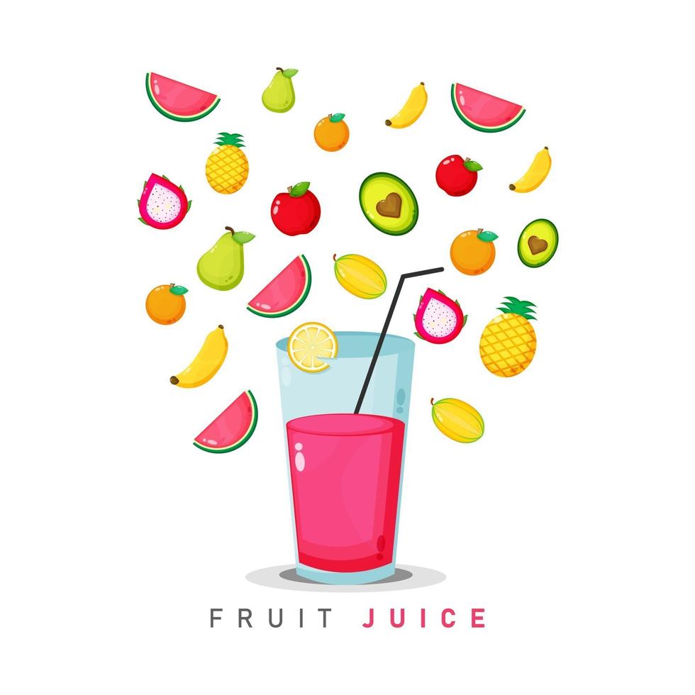 Ilustración de vector de jugo de fruta