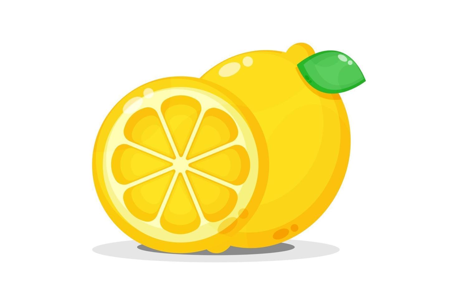 Lemon and lemon wedges vector