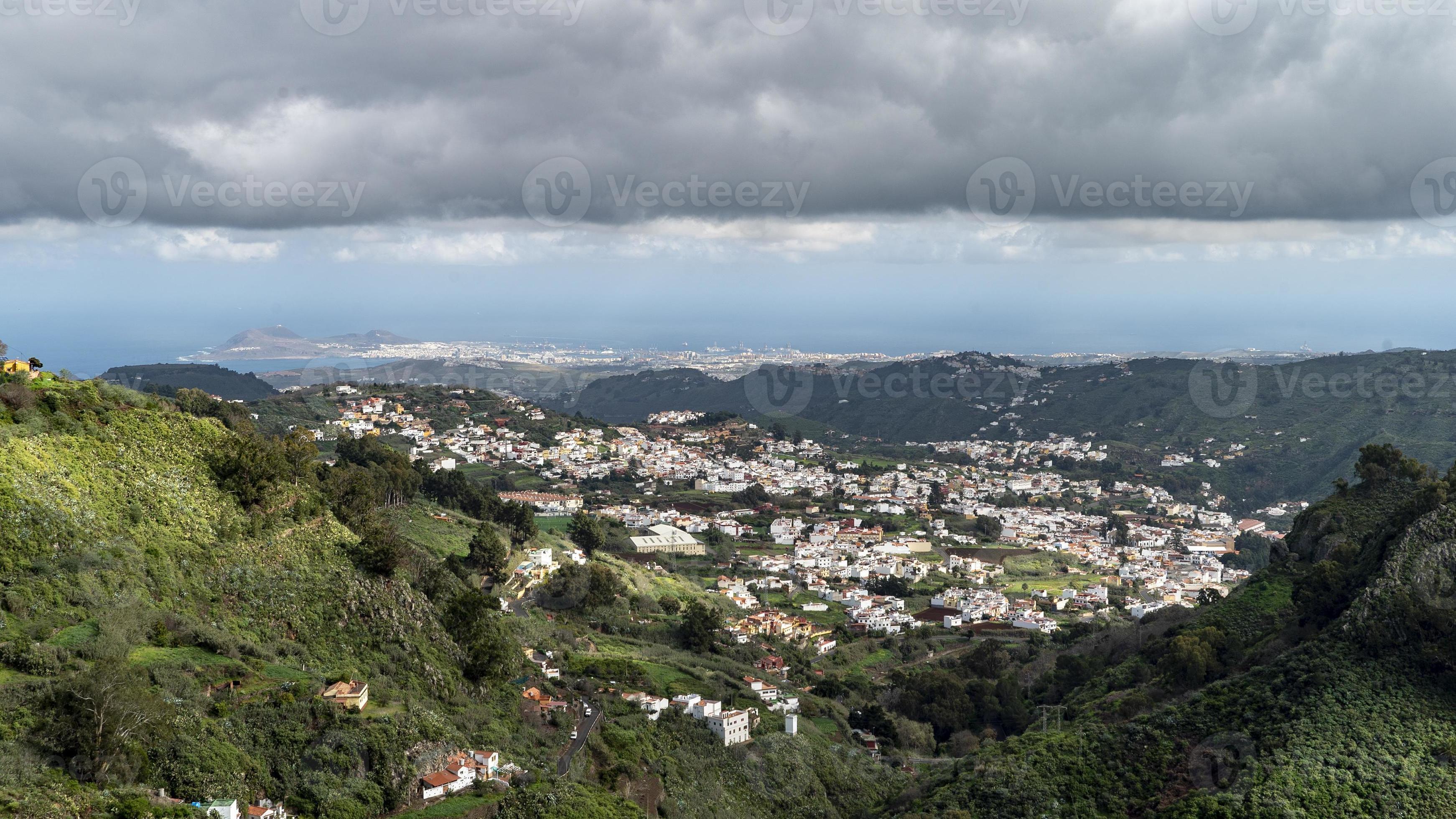 View of the valley of Teror in Gran Canaria photo