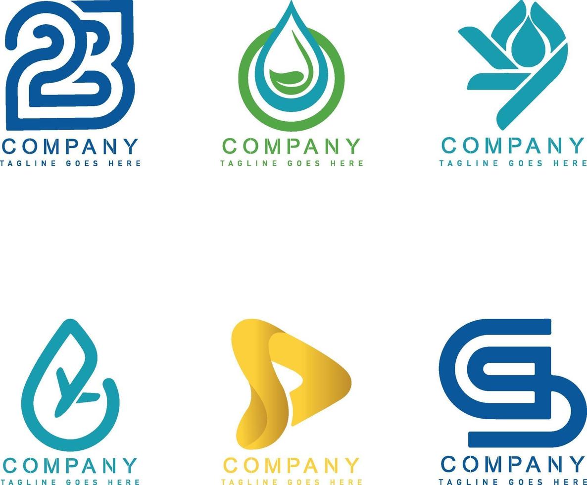 Set of company logo design ideas vector