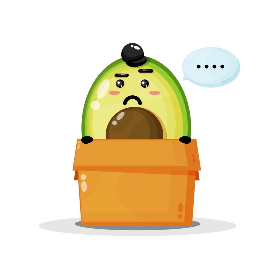 Cute avocado in the box vector