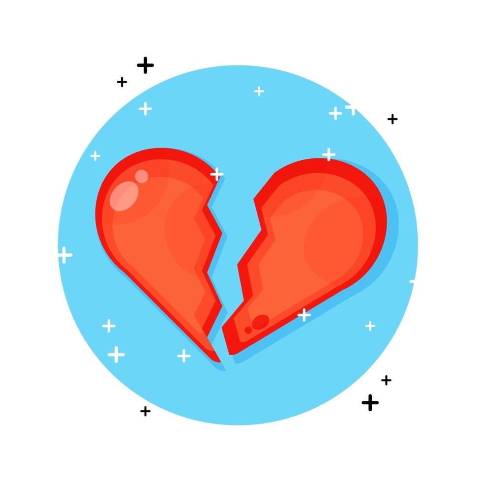 Broken heart icon design vector