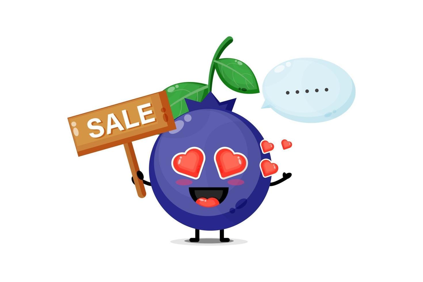 Cute bell pepper mascot with the sales sign vector