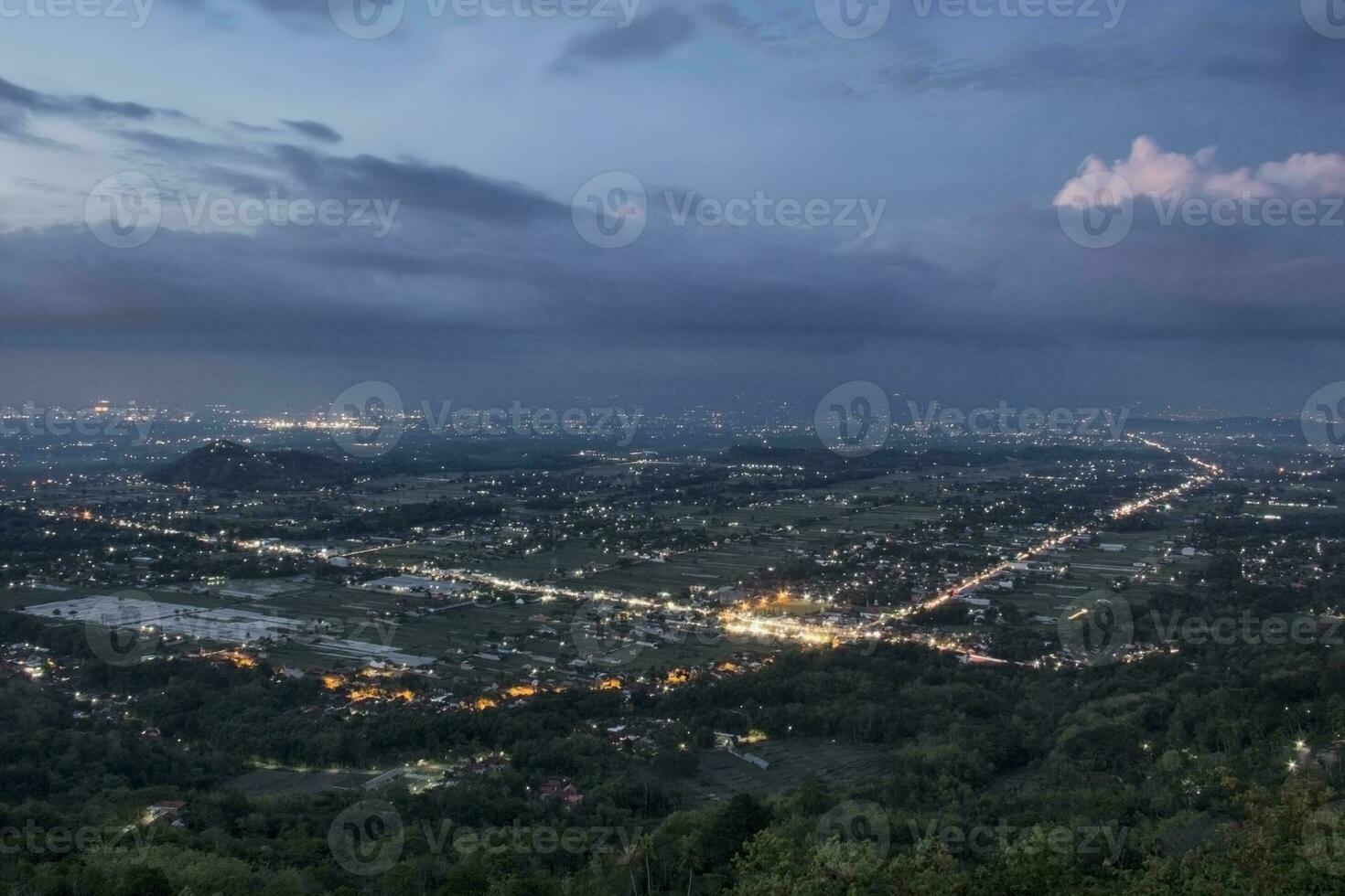 Nightscape, a view of the city of Yogyakarta at night photo