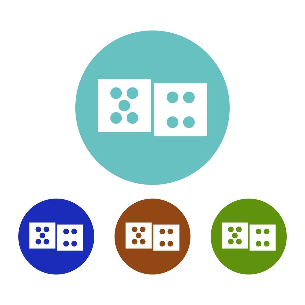 Set Of Dice On White Background vector