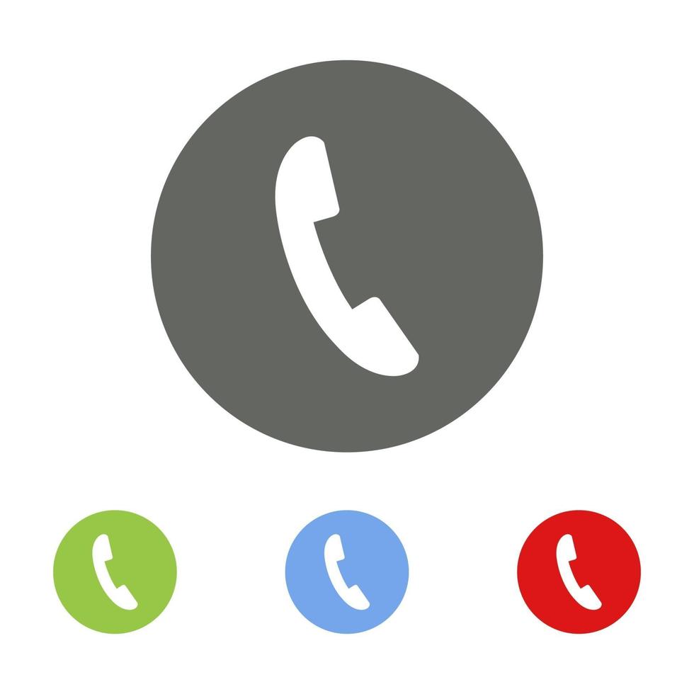 Set Of Telephone Handset On White Background vector