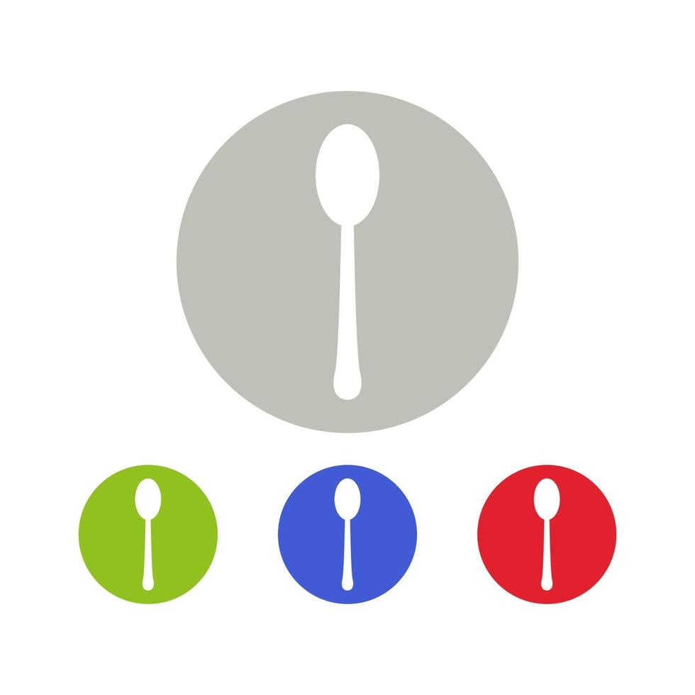 Spoon Set On White Background vector