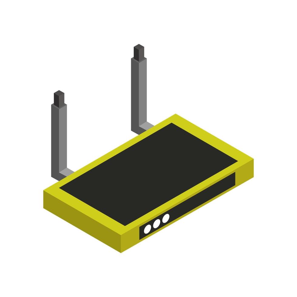 Isometric Router Set On White Background vector